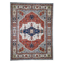 Peshawar with Serapi Design Hand Knotted Pure Wool Runner Oriental Rug