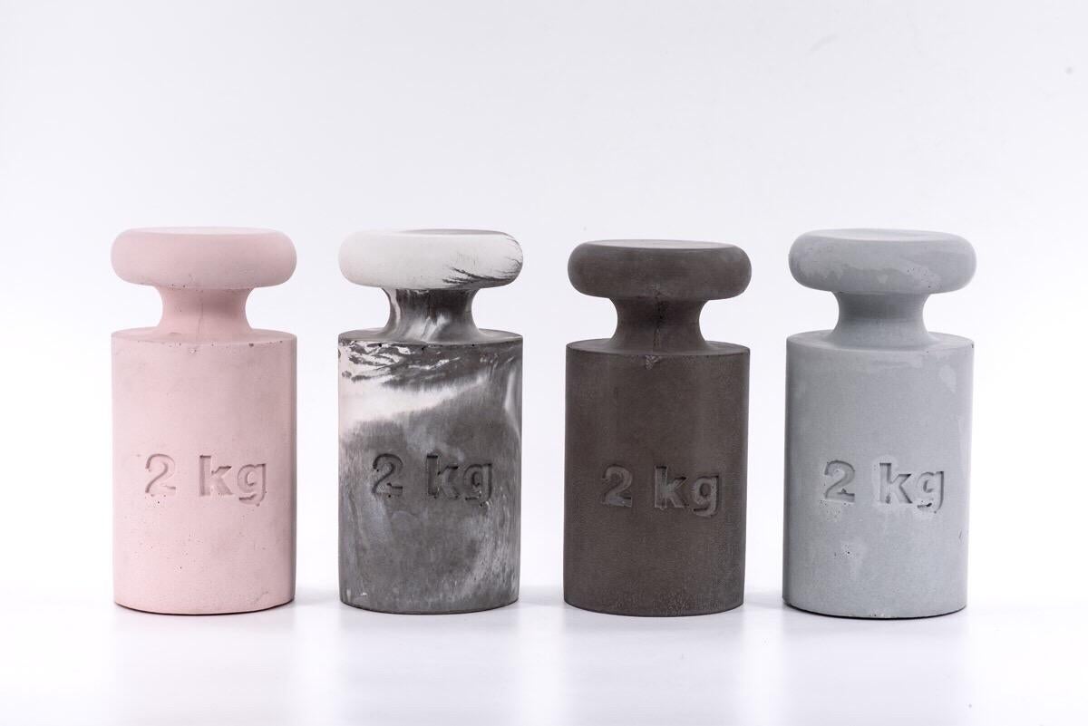 Modern 21st Century Peso Concrete Cement Book and Door Holder 2kg Flamingo Pink Color For Sale