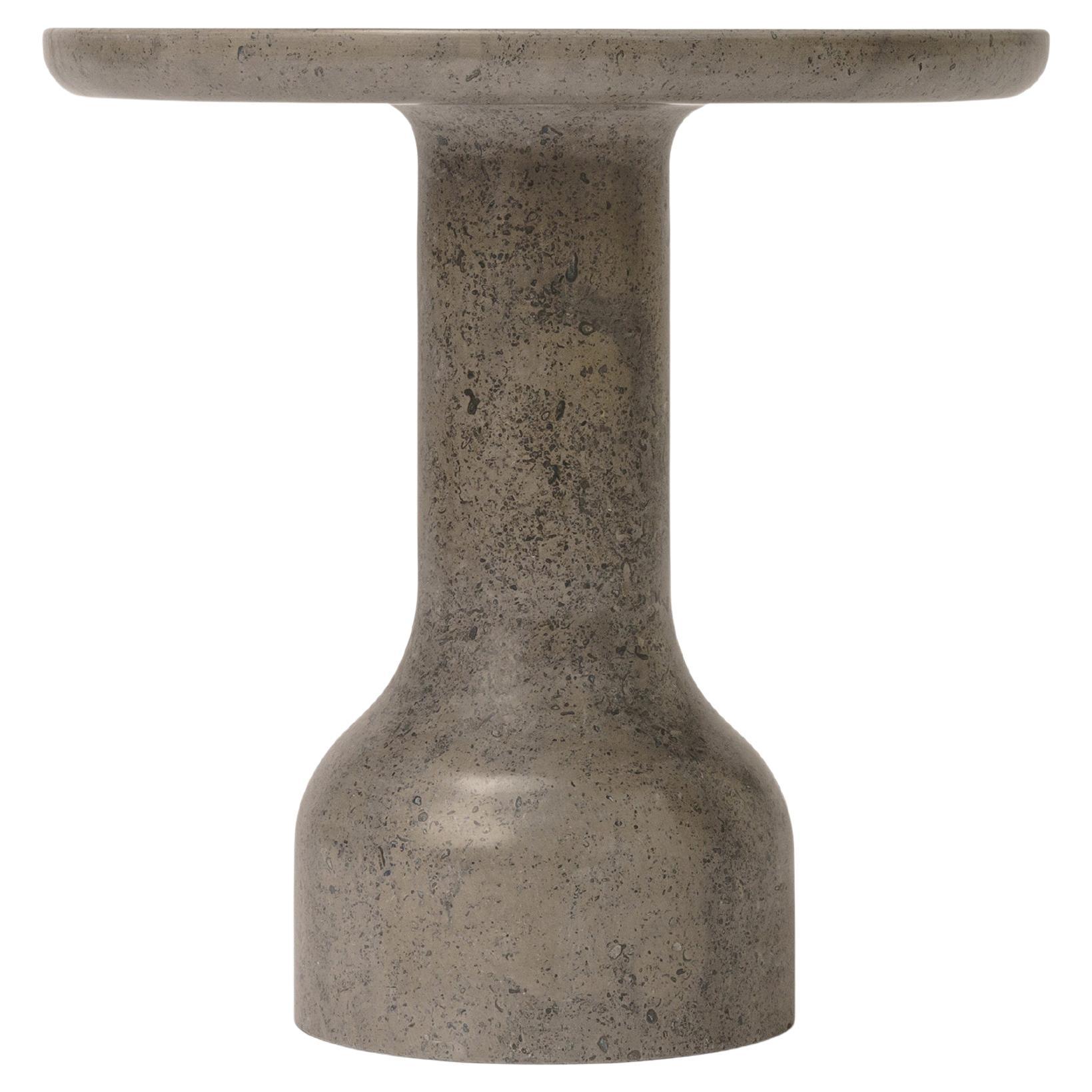PESO- Mesa auxiliar redonda minimalista de piedra caliza, grande