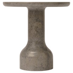 PESO- Mesa auxiliar redonda minimalista de piedra caliza, grande