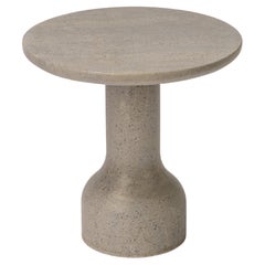 PESO- Mesa auxiliar redonda minimalista de piedra caliza, grande