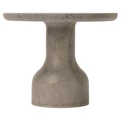 PESO- Mesa auxiliar redonda minimalista de piedra caliza, mediana