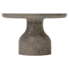 PESO- Mesa auxiliar redonda minimalista de piedra caliza, pequeña