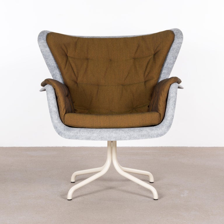 Pet 'eco friendly' Armchair in Grey and Cream Leather, Netherlands For