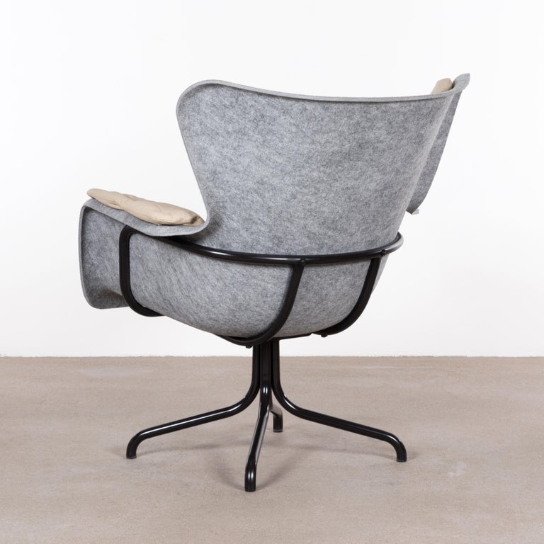 Pet 'eco friendly' Armchair in Grey and Cream Leather, Netherlands For