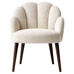 Petal Back Dining Chair by Munna In Textured Bouclé Fabric