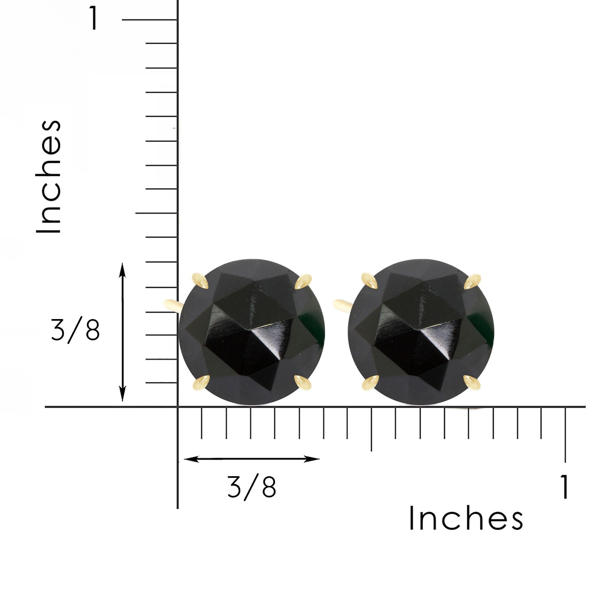 Made with black spinel, these sweet, simple prong-set Petal Gold Studs are a natural complement to your personal style.

Nina Wynn Design's patent-pending earrings have an element on the back of the stud or charm to allow these pieces to transformed