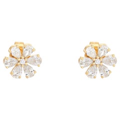 0.91ct Diamond 14K Yellow Gold Stud Earrings