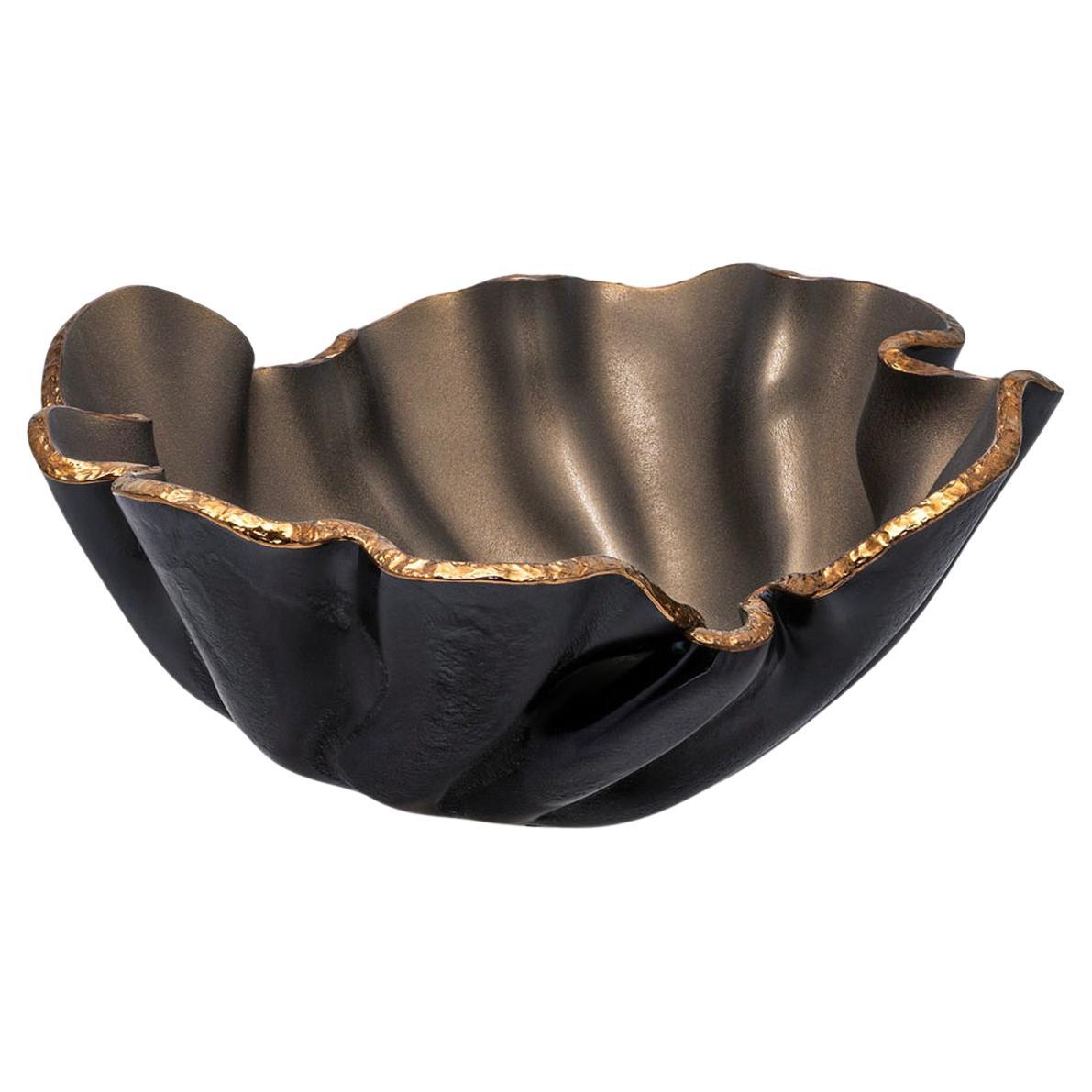 Petal Bronze Matte Glass Bowl For Sale