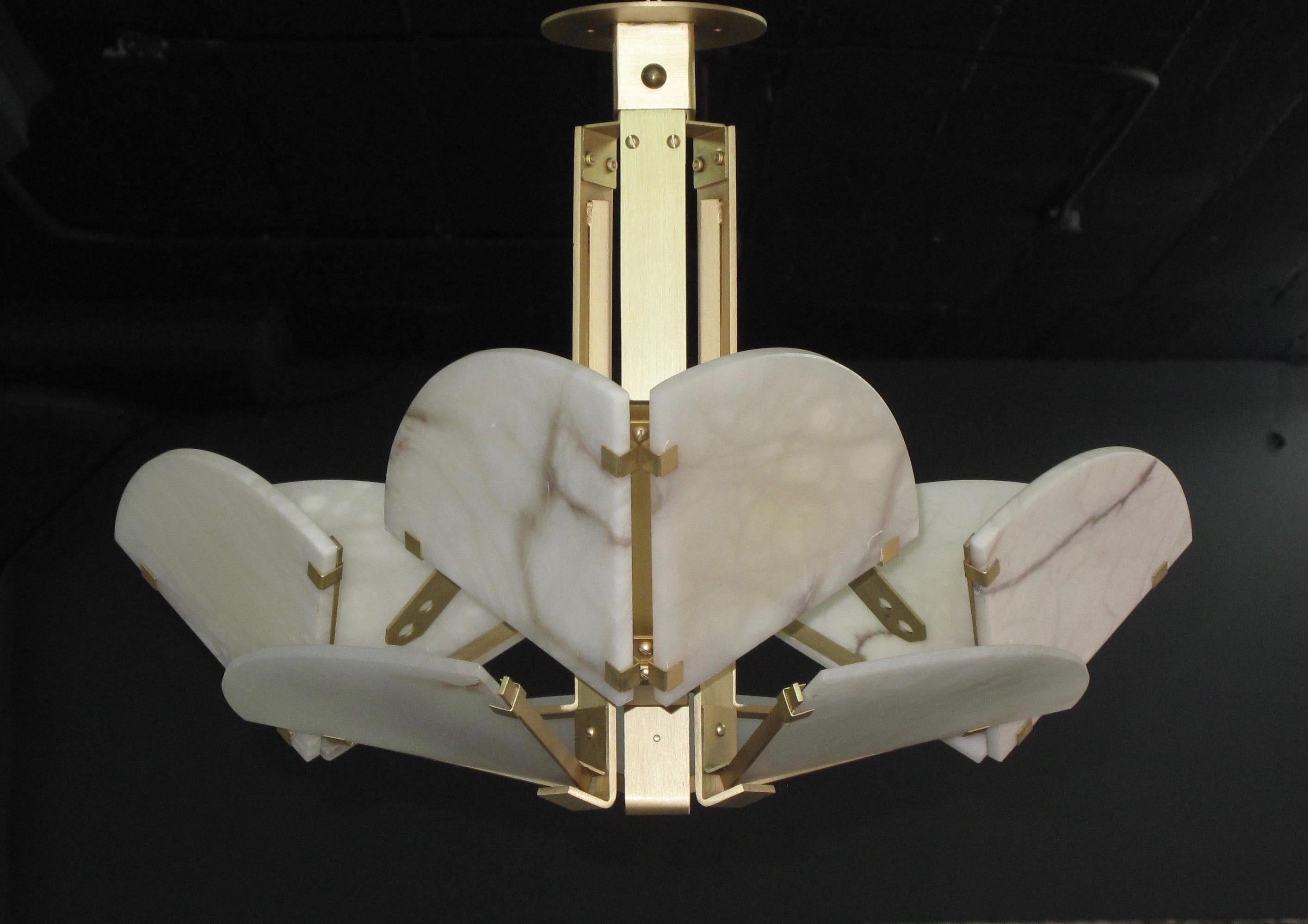 American 'Petal' Chandelier in the Manner of Pierre Chareau For Sale