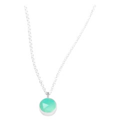 Petal Chrysoprase Silver Necklace