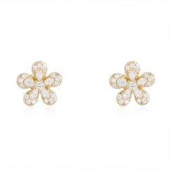 Petal Cluster 14K (or 18k upon request) Yellow Gold Jelly Fish Diamond Earrings