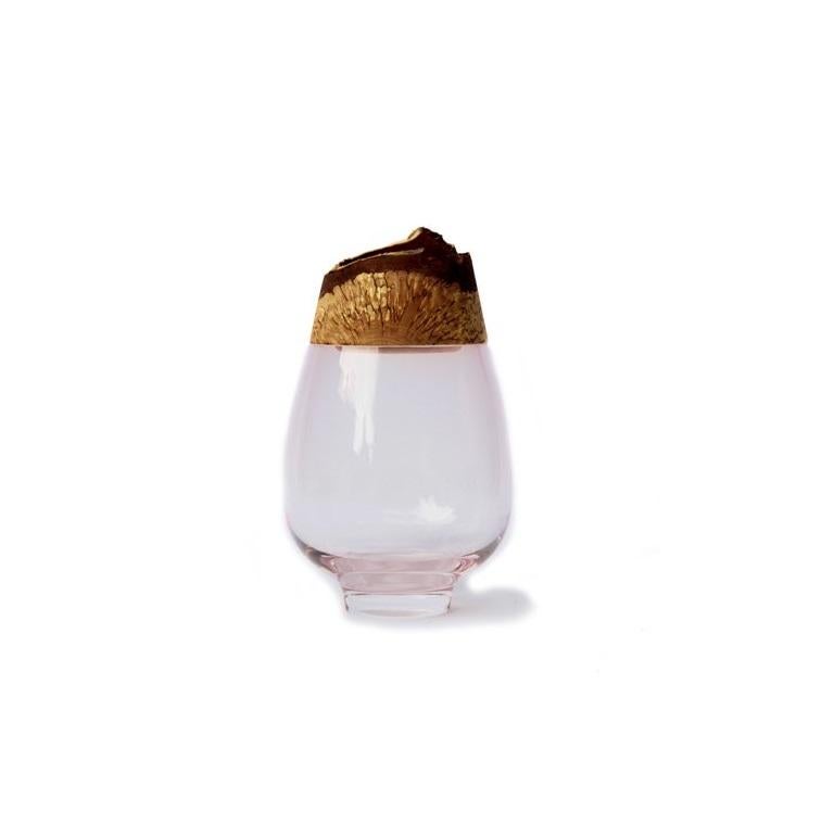Petal Frida stacking vessel, Pia Wüstenberg
Dimensions: D 13 x H 20
Materials: cut glass, wood
Available in other colors.

Handmade in Europe: hand blown glass (Czechia), handturned wood (Finland).
The materials then come to our warehouse in