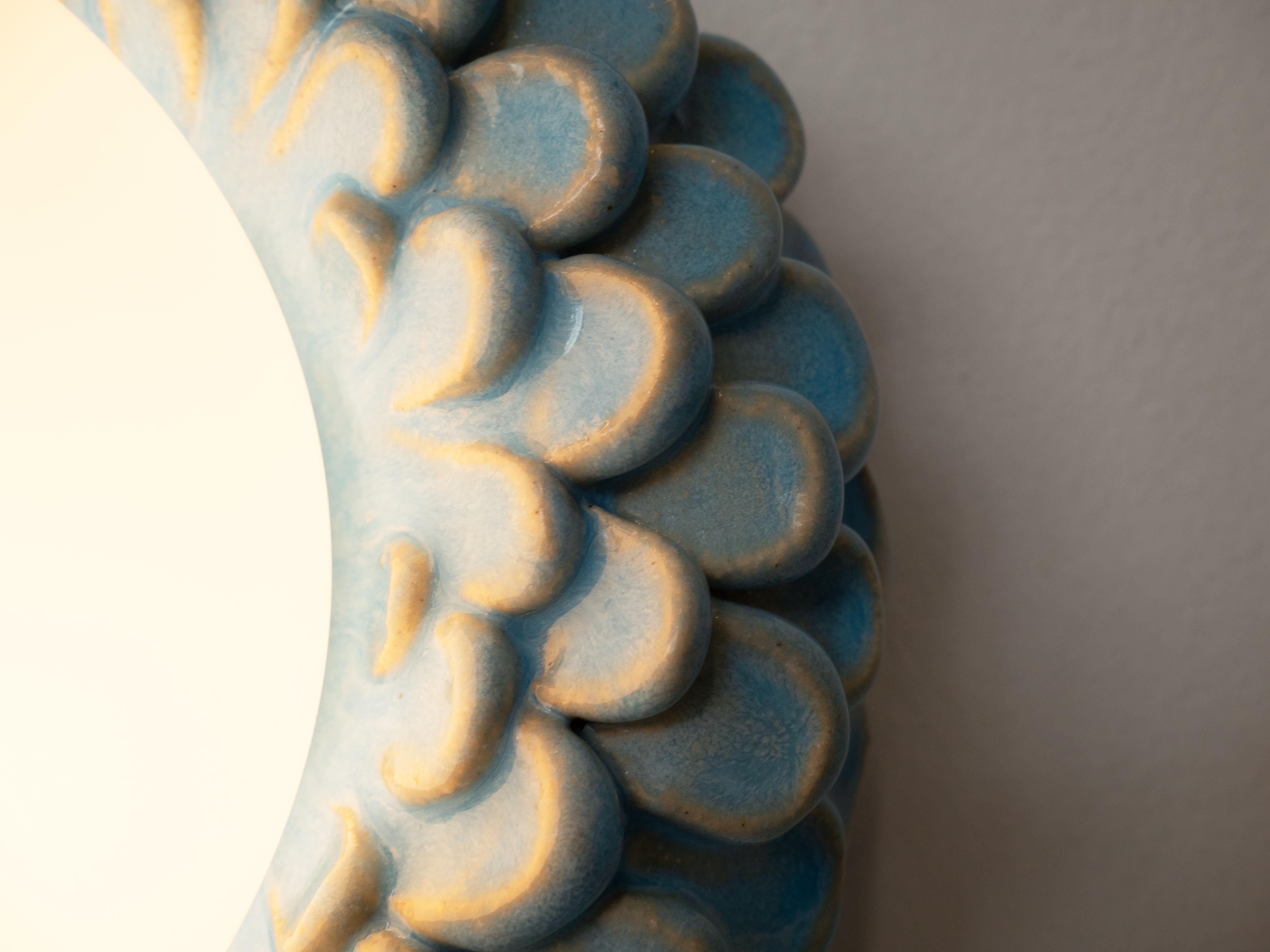 Hand-Crafted Petal - Glossy Light Blue For Sale