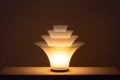 “Petal” lamp in white and bluish opalescent glass. 21st century.