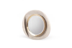 Miroir Patina en galuchat crème et laiton patiné par R&Y Augousti