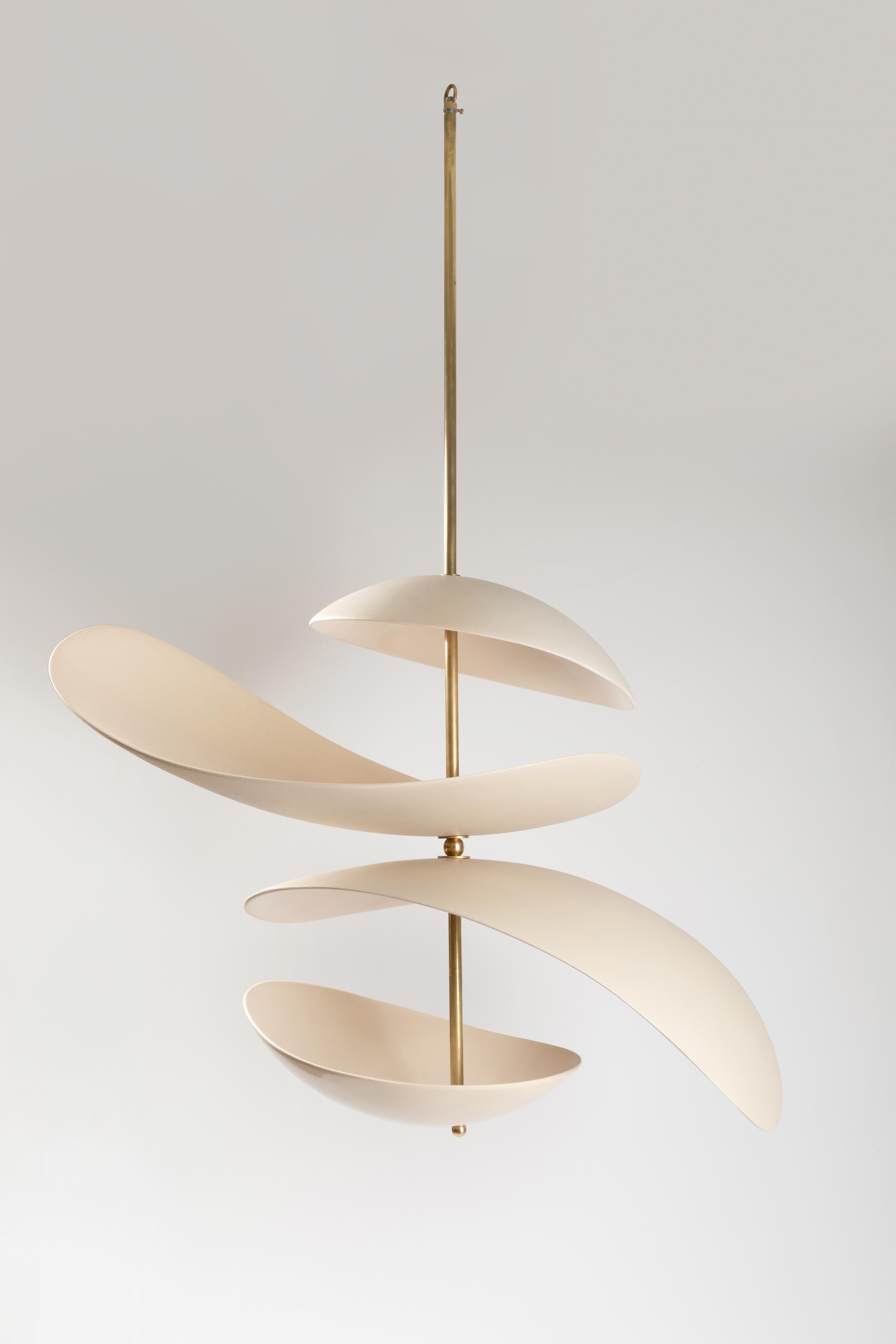 Petal pendant by Elsa Foulon
Dimensions: D 75 x H 50 cm 
Materials: Ceramic, brass
Unique Piece
Also available in different options: Bowl or cup (lower part).

All our lamps can be wired according to each country. If sold to the USA it will be