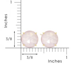 Petal Rose Quartz Gold 18k Stud Earrings
