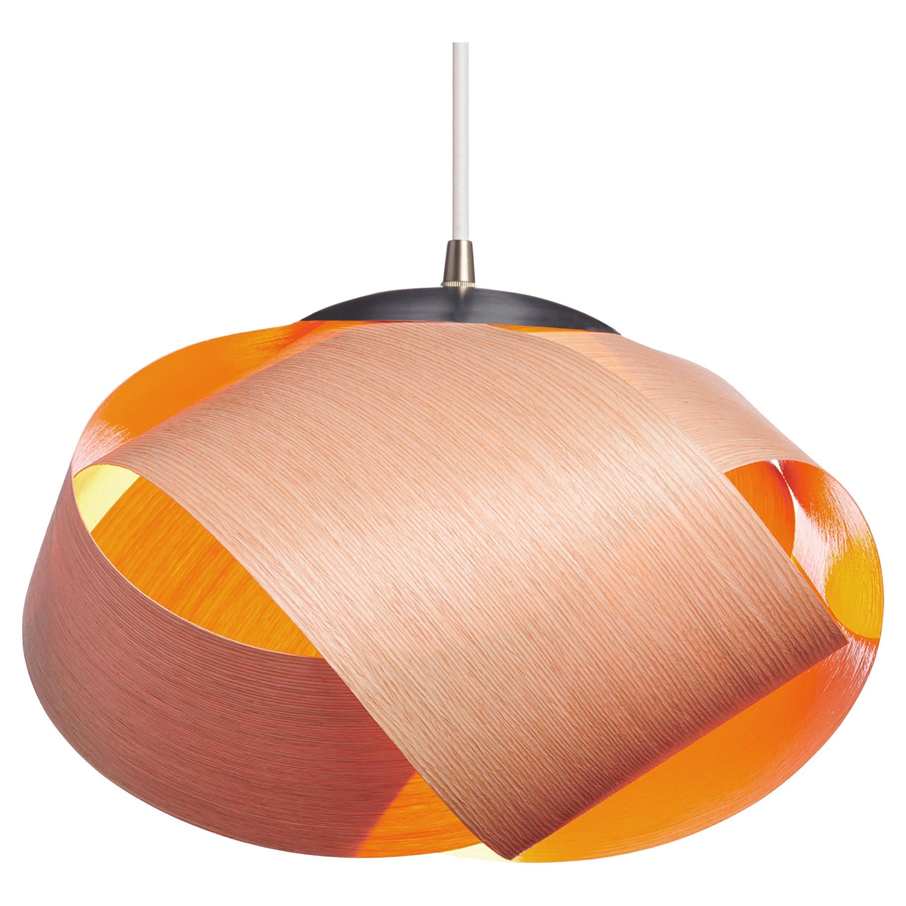 Danish Design Wood Veneer Pendant With Brushed Steel For Sale at 1stDibs