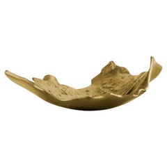 Blütenblatt – Skulpturale Schale aus Messing mit Goldausführung
