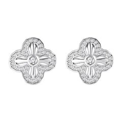 Petal Shaped Earrings 925 Sterling Silver Moissanite Earrings Wedding Gift.