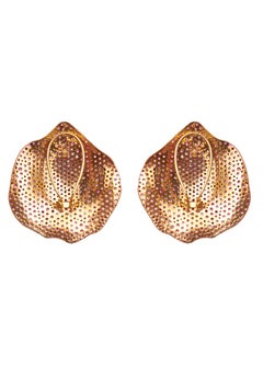 Borchie a petalo in oro 14kt, argento e rubino