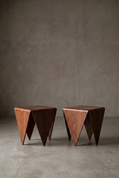 Petalas Side Tables by Jorge Zalszupin, Moulded Laminated Rosewood, Brazil, 1959
