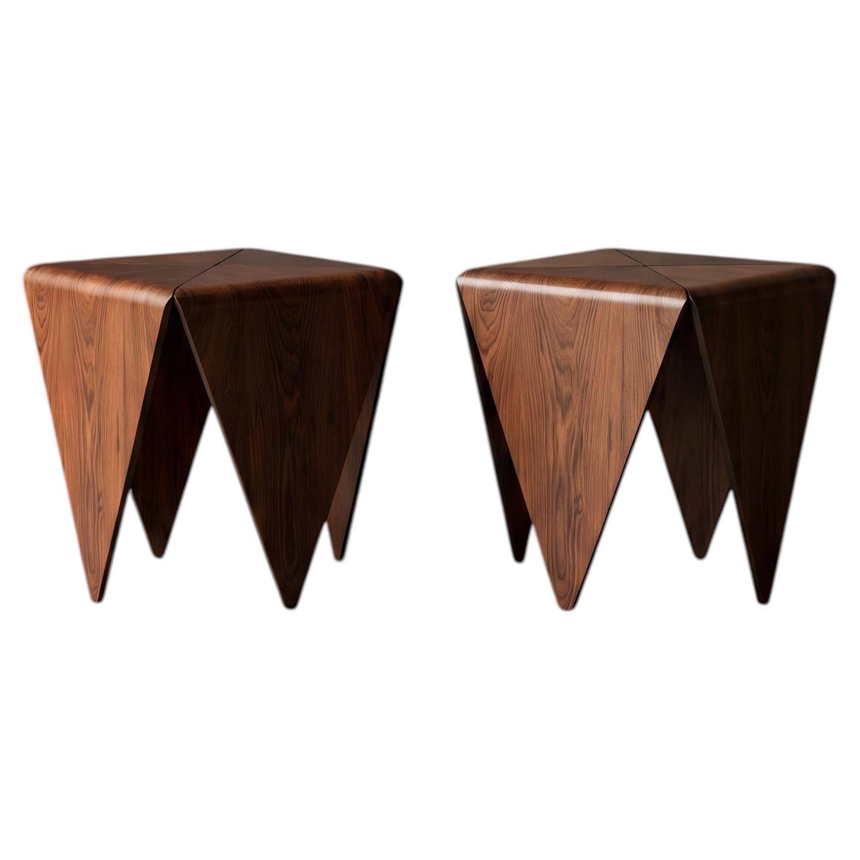 Petalas Side Tables by Jorge Zalszupin, Moulded Laminated Rosewood, Brazil, 1959