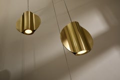 Pétale Pendant Light by Aristotelis Barakos in Gold Satin Brass Finish