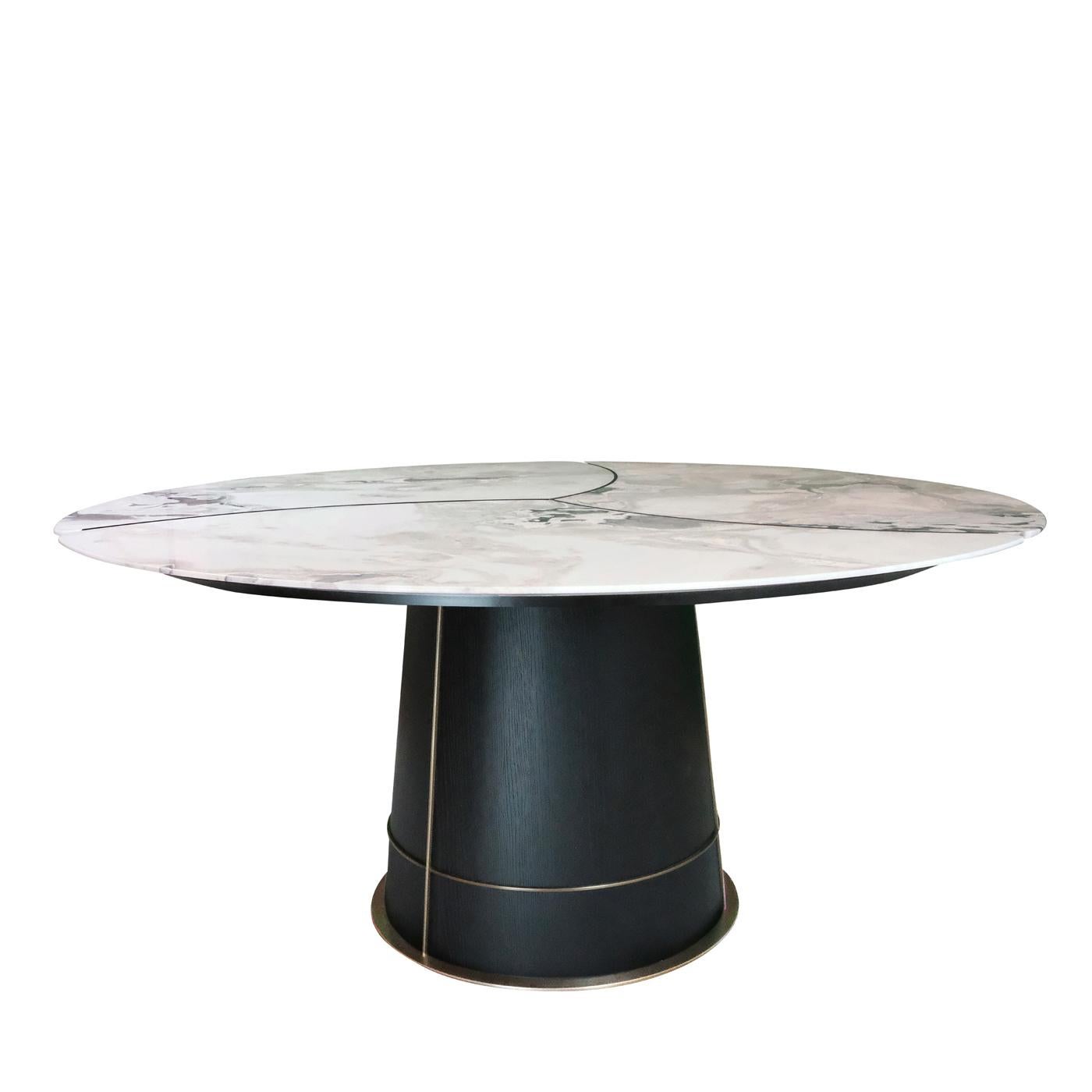 Italian Petali Dining Table with Dover White Marble Top For Sale