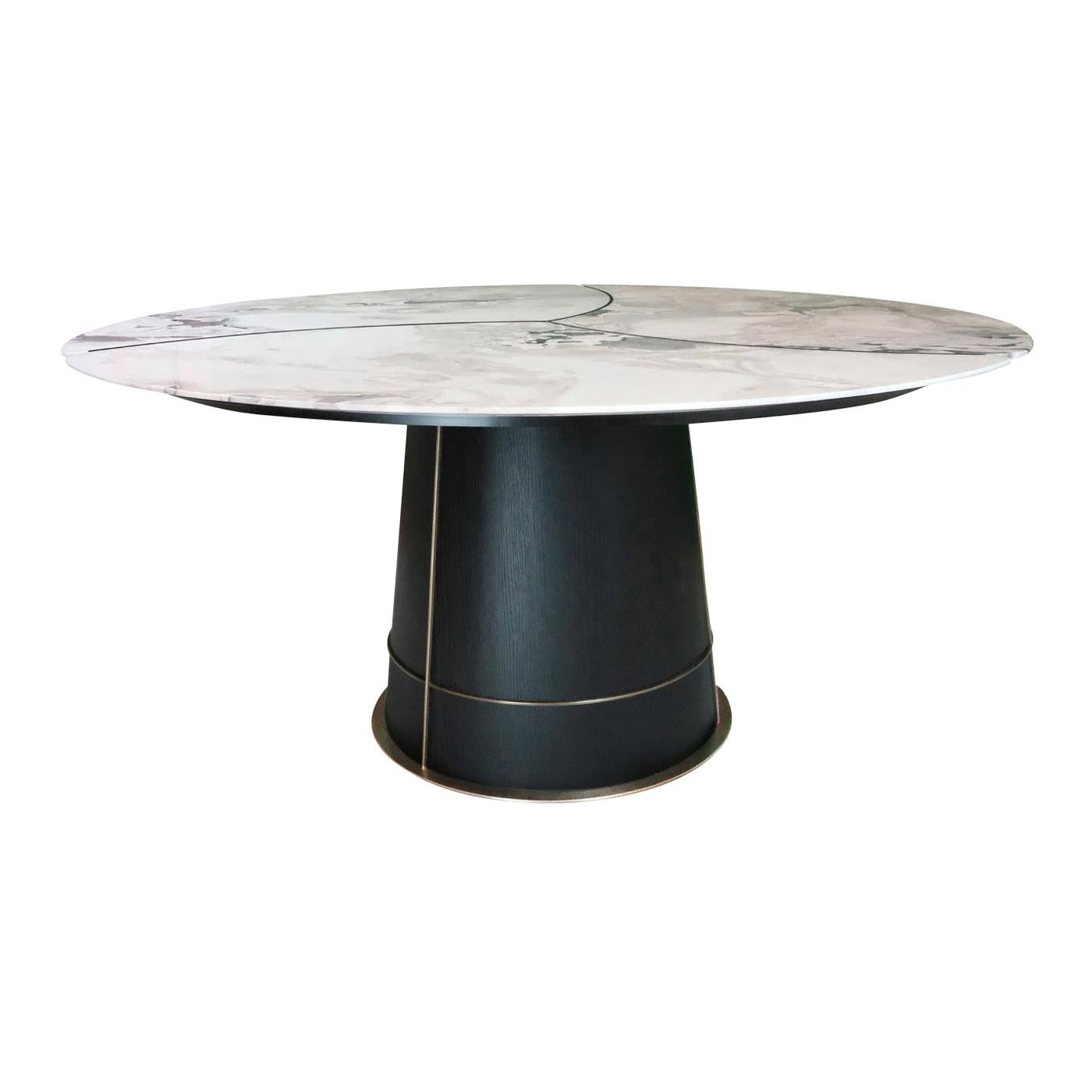 Petali Dining Table with Dover White Marble Top For Sale
