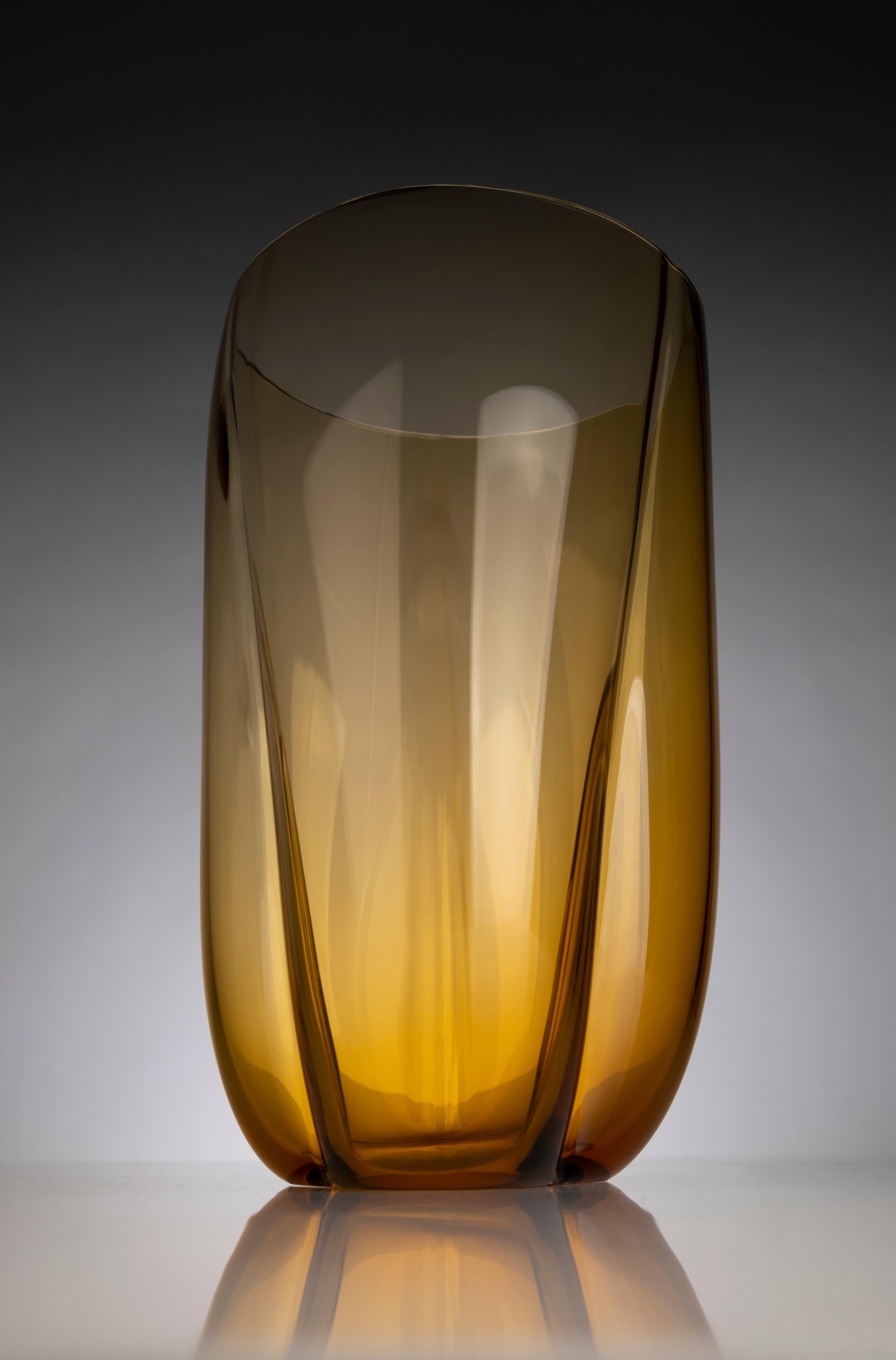 Contemporary Petalo Golden Large Vase by Purho For Sale