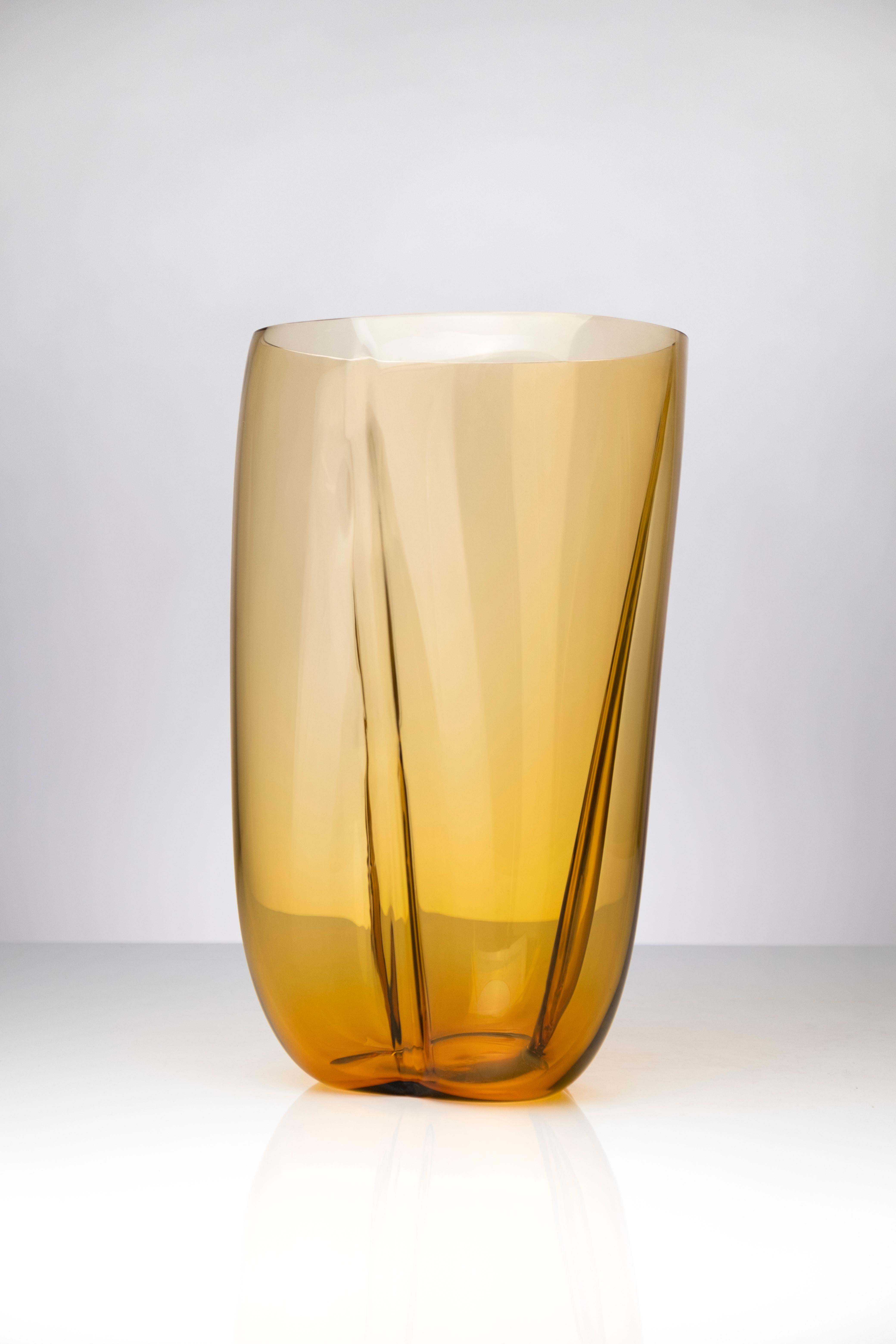 Contemporary Petalo Orange Large Vase by Purho For Sale