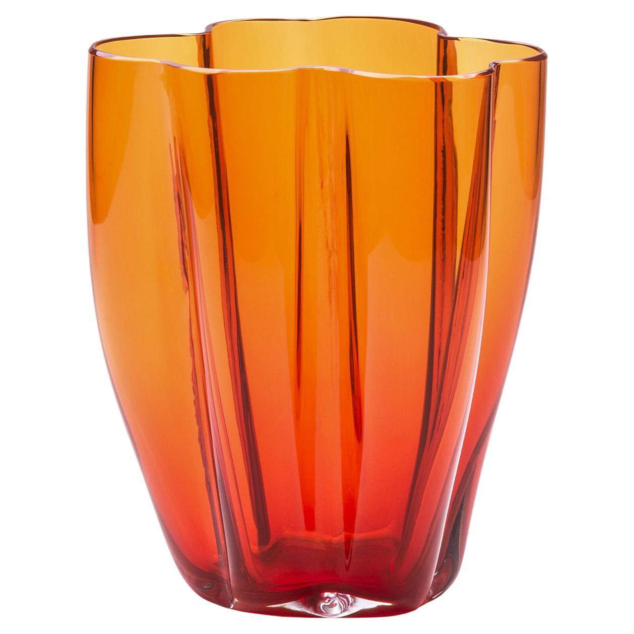 Petalo Orange Small Vase For Sale