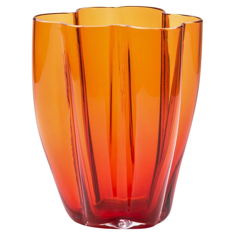 Petalo Orange Small Vase For Sale at 1stDibs