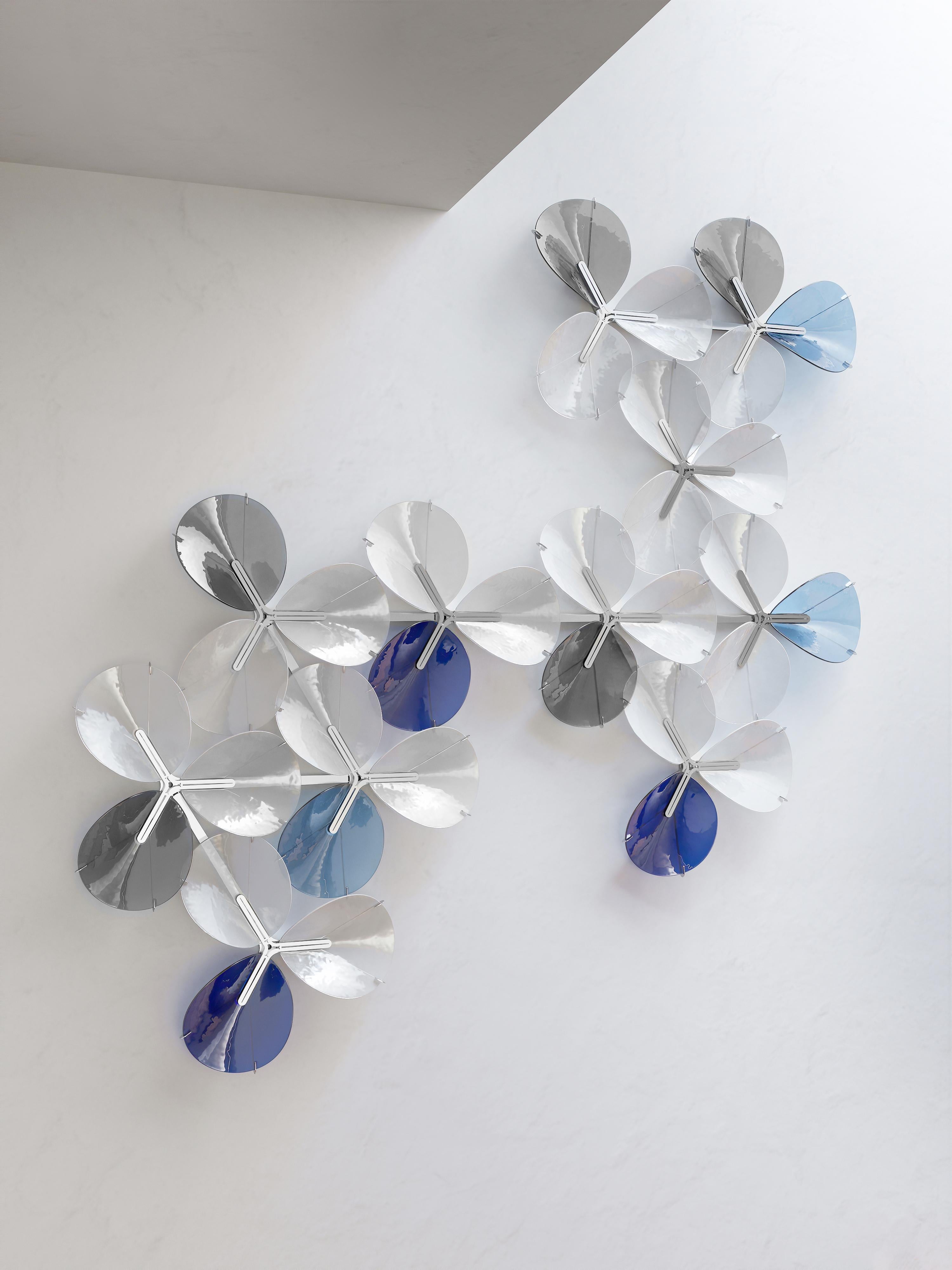 XXIe siècle et contemporain Pièce d'art murale PETALO. Mosaïque 3D en verre artisanal. Fabriqué à la main à Barcelone, en Espagne. en vente