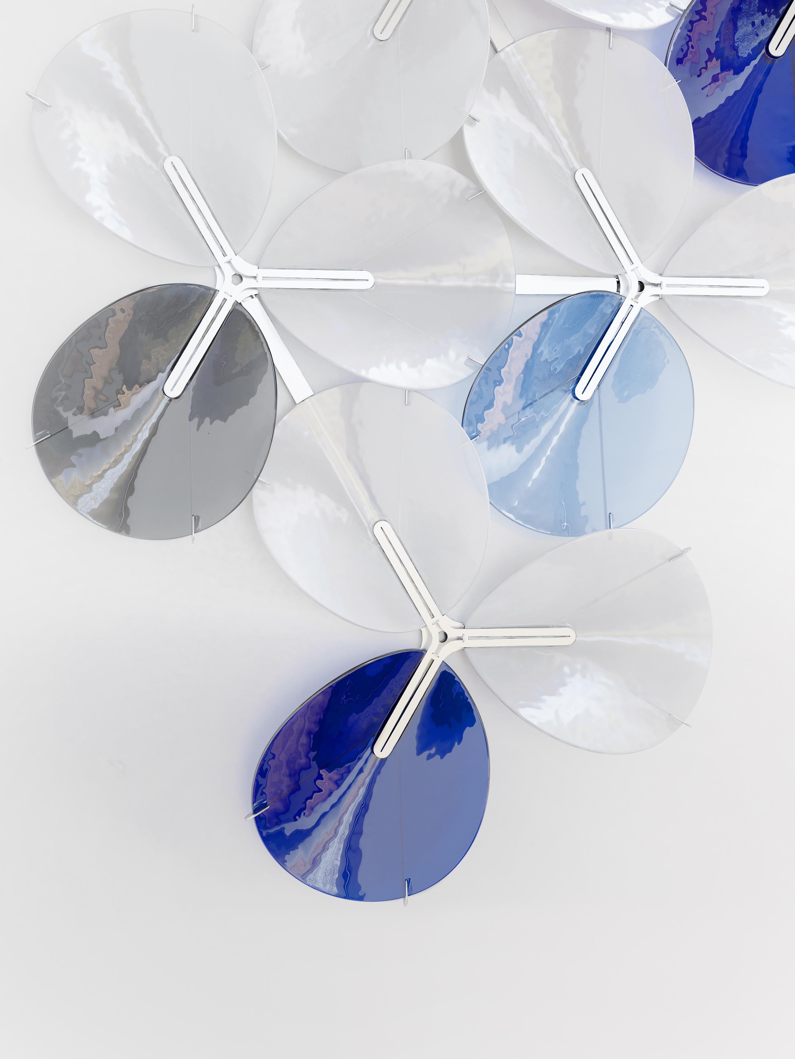 PETALO wall light. Illuminated artisan glass mosaic handmade in Barcelona, Spain For Sale 2