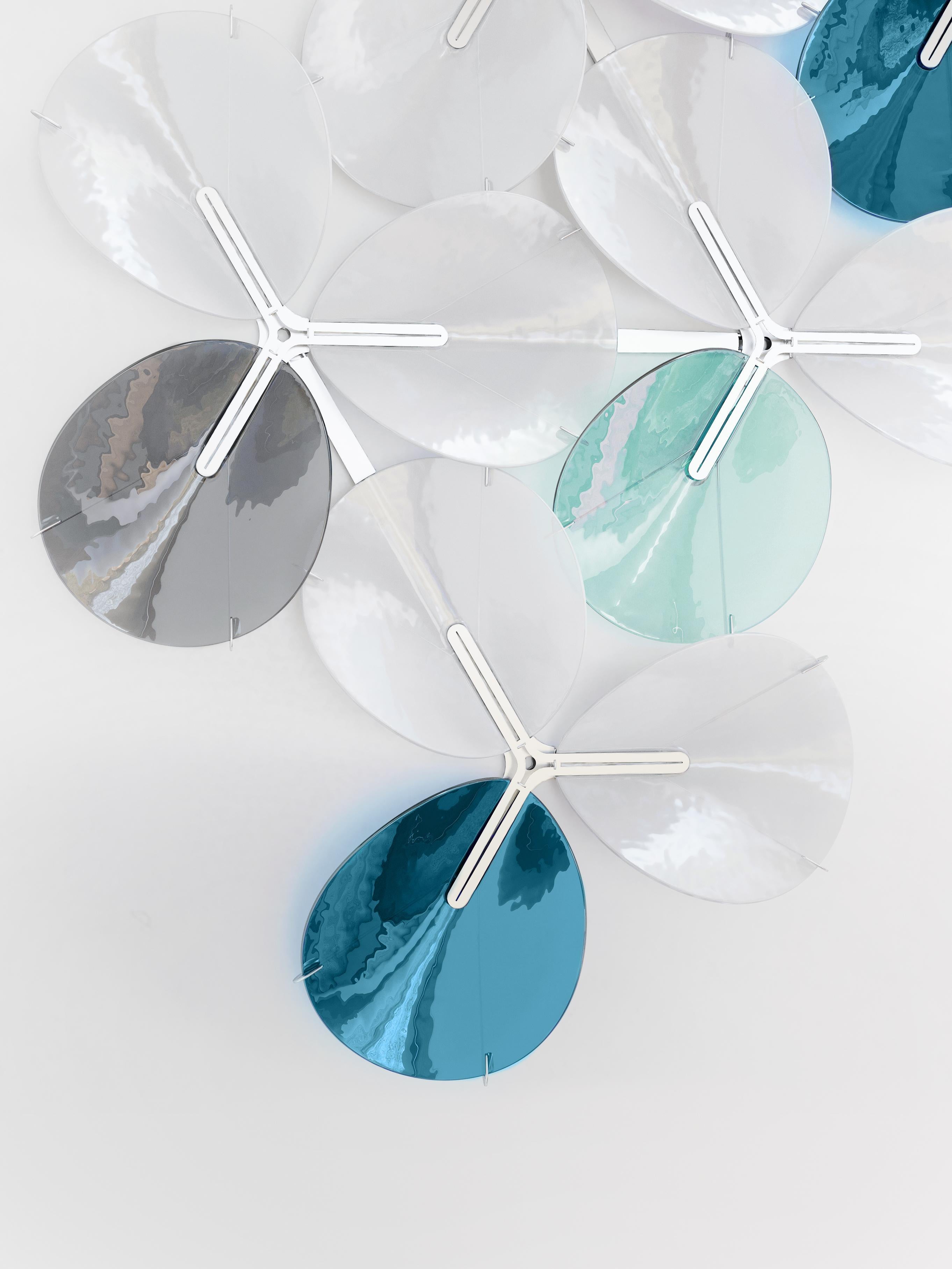 PETALO wall light. Illuminated artisan glass mosaic handmade in Barcelona, Spain For Sale 1