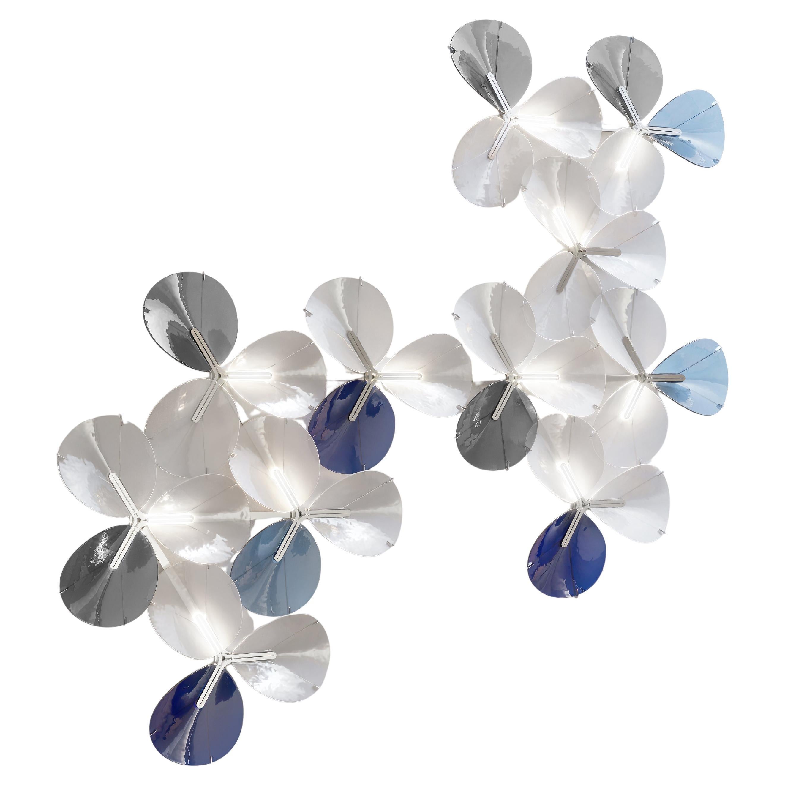 PETALO wall light. Illuminated artisan glass mosaic handmade in Barcelona, Spain For Sale