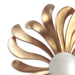 Petals Mirror in Solid Wood with Antique Gold Paint