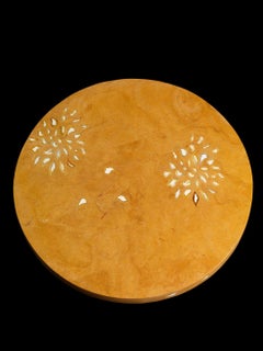 Petals Table Inlay in Jaisalmer Stone Handcrafted in India by Stephanie Odegard
