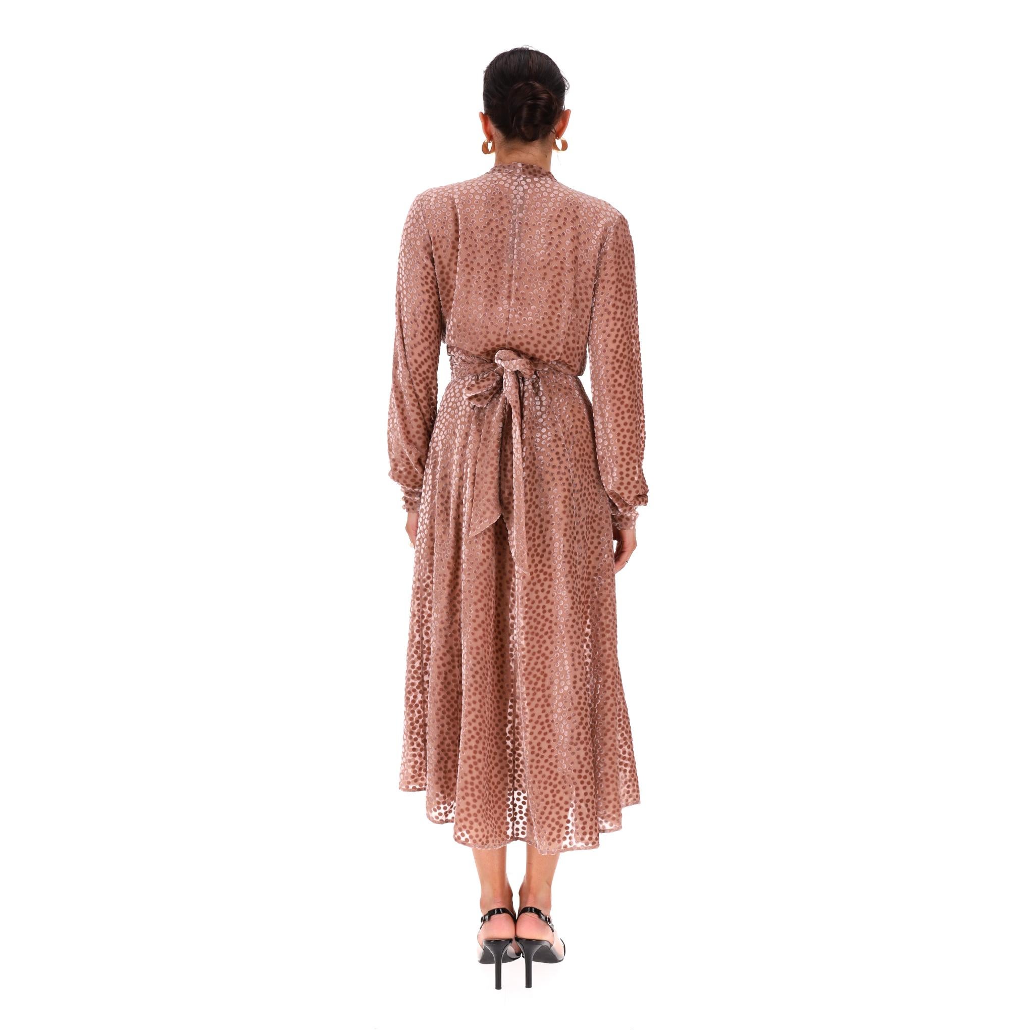 Petar Patrov Silk Blend Velvet Patterned Wrap Dress In Excellent Condition For Sale In London, GB