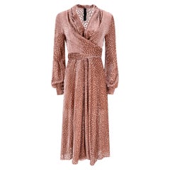 Petar Patrov Silk Blend Velvet Patterned Wrap Dress