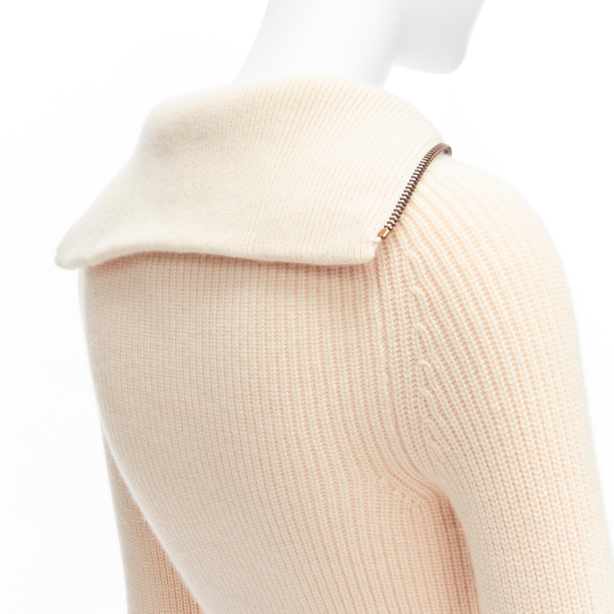 PETAR PETROV 2022 100% cashmere cream zip sailor collar ribbed sweater FR34 XS
Reference: LNKO/A02127
Brand: Petar Petrov
Material: Cashmere
Color: Cream
Pattern: Solid
Closure: Zip
Extra Details: Sailor collar.
Made in: