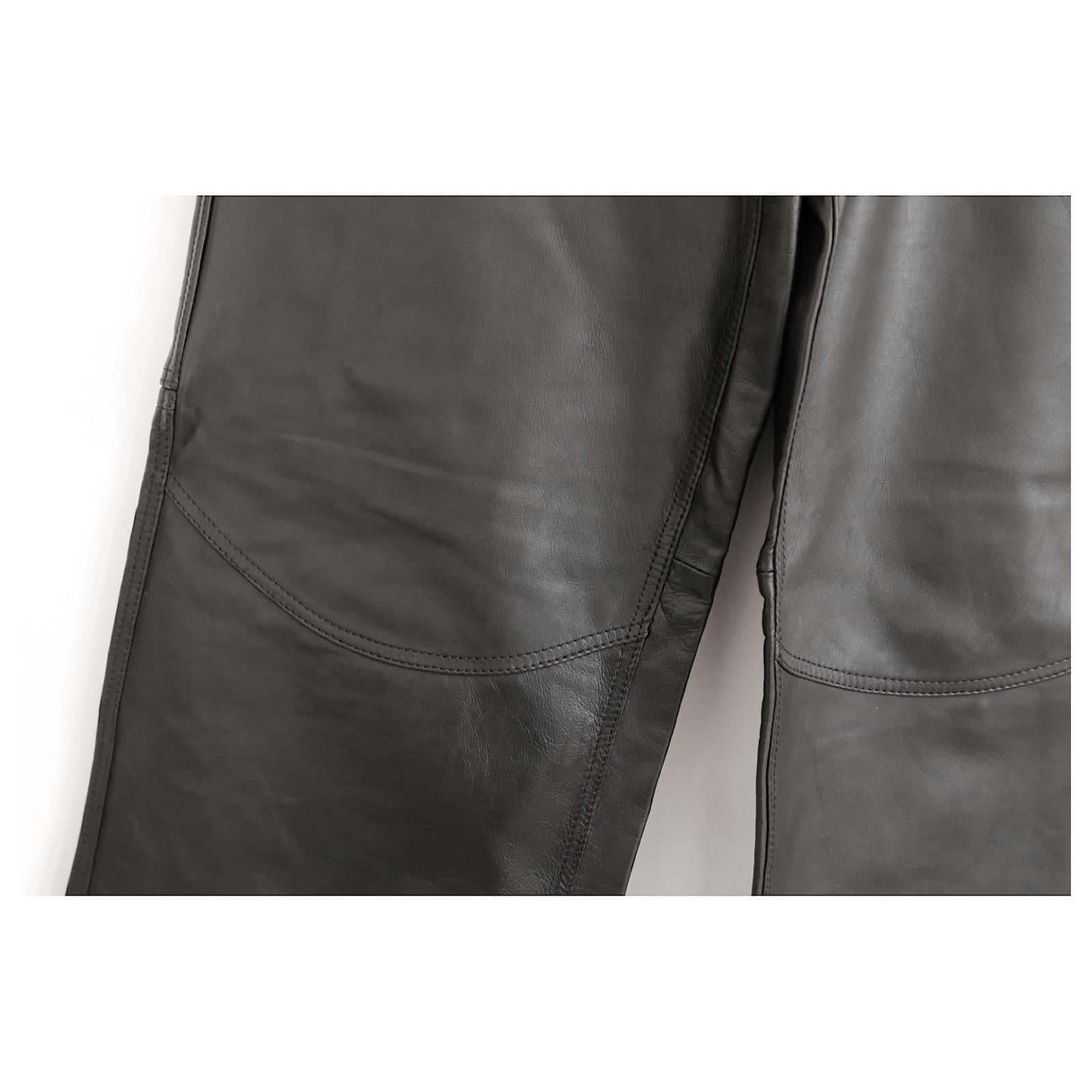 Petar Petrov Black Leather Combat Cargo Pants In Excellent Condition For Sale In London, GB