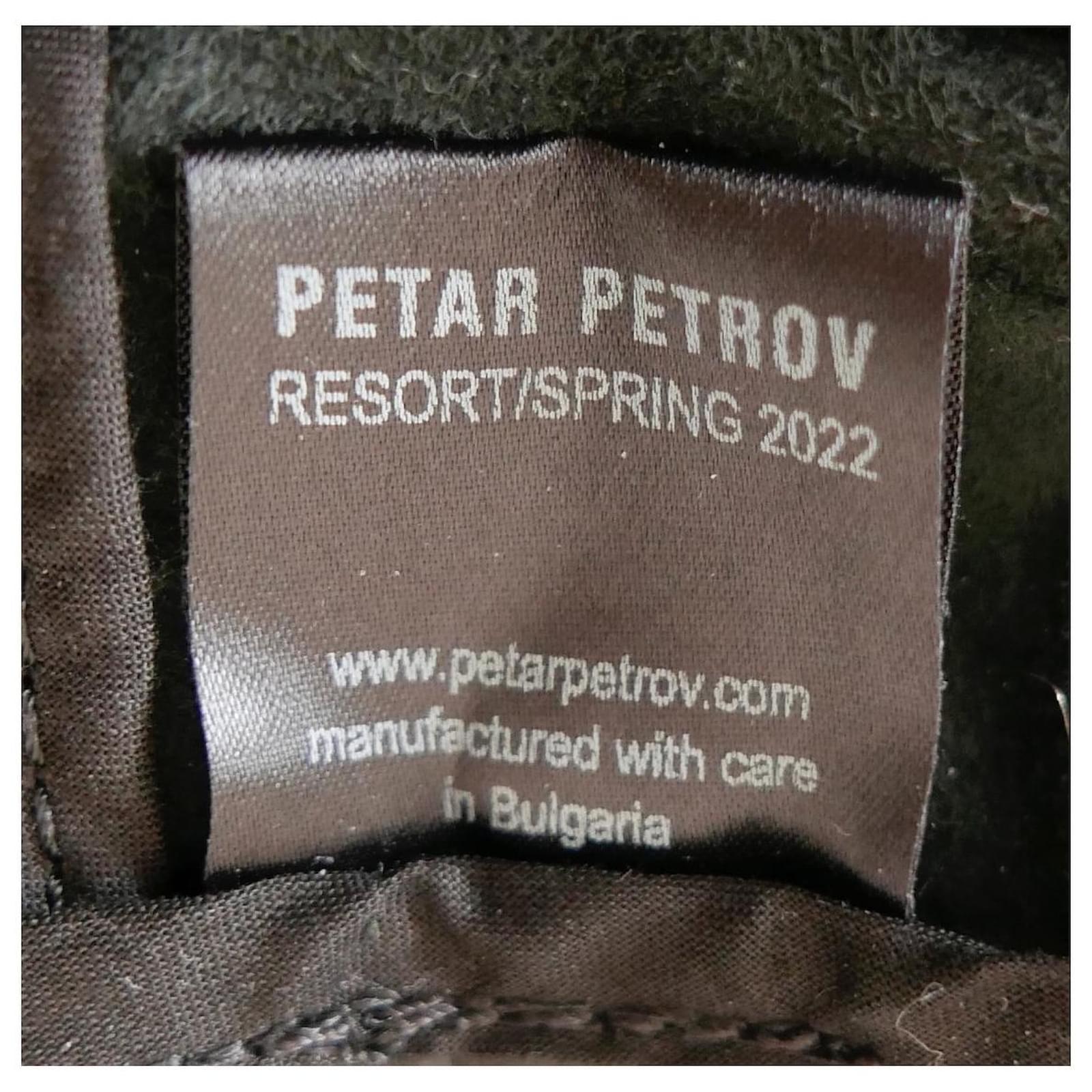 Petar Petrov Black Leather Combat Cargo Pants For Sale 3