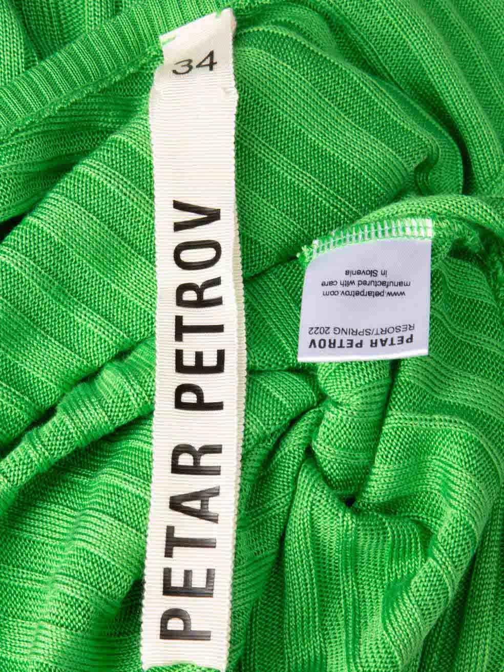 Women's Petar Petrov Green Silk Asymmetric Knit Dress Size XS For Sale