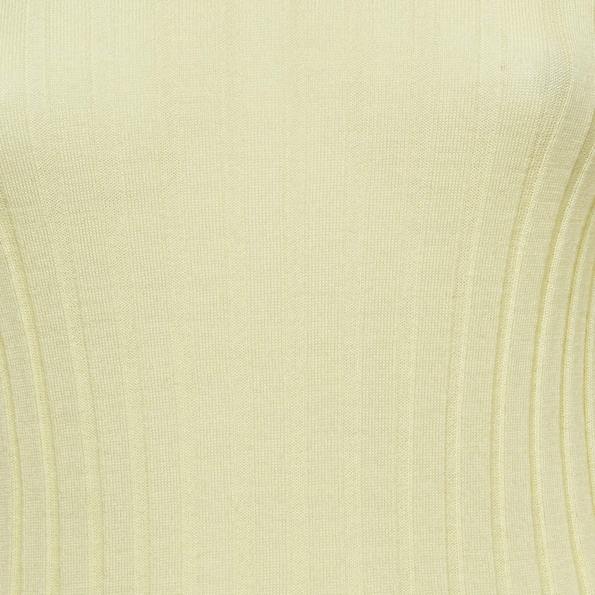 Beige Petar Petrov Pull col roulé en maille jaune S en vente
