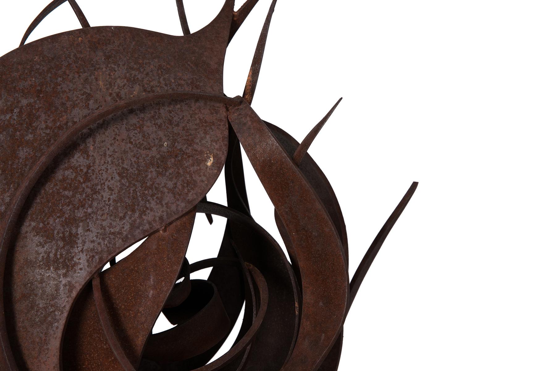 Pete Deise Organic Steel Sculpture on Concrete Base In Good Condition In Phoenix, AZ