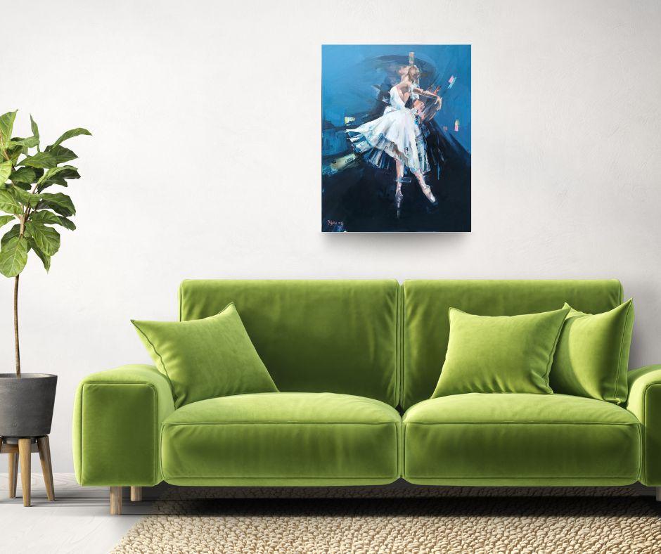 Ballet - original dance impressionism oil painting - contemporary art - Painting by Pete Hawkins